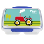 personalisierte Brotdose Traktor mit Namen