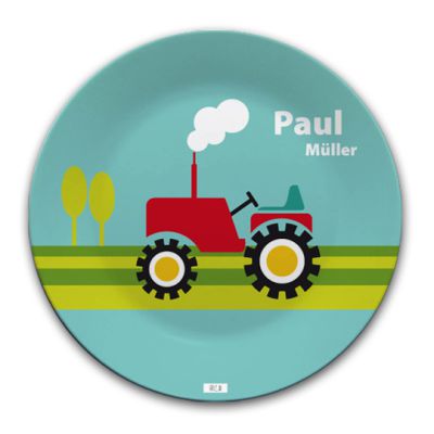 Personalisierter Teller Traktor