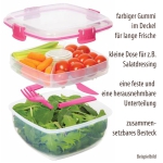 personalisierte Salatdose mit Namen - Totenkopf pink