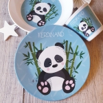 personalisierte Panda Geschirrset mit Namen