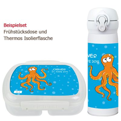 Brotbox und Flasche - Octopus