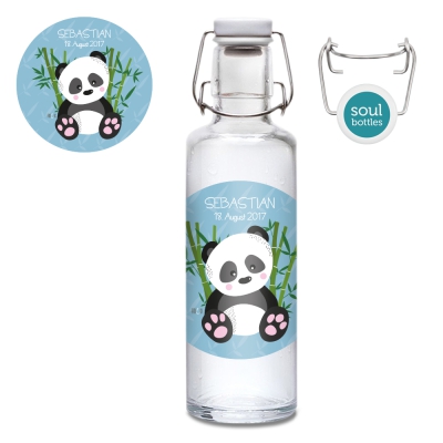 Personalisierte Glasflasche Panda