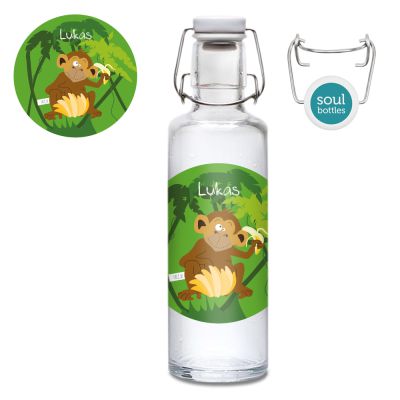 Personalisierte Glasflasche Affe