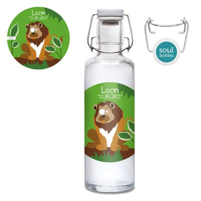 Personalisierte Glasflasche Löwe
