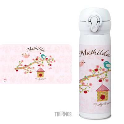 Thermos Isolierflasche Floral rose