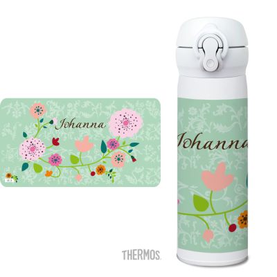 Thermos Isolierflasche Floral mint