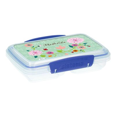 Snackbox mit Namen Floral mint
