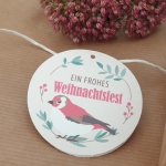 personalisierte Geschenkanhänger Vogel rot - 5 Stück
