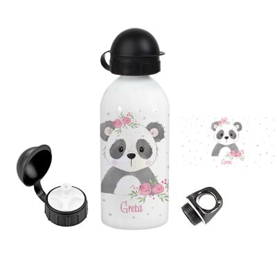 Aluflasche Pandamädchen von Stickherz