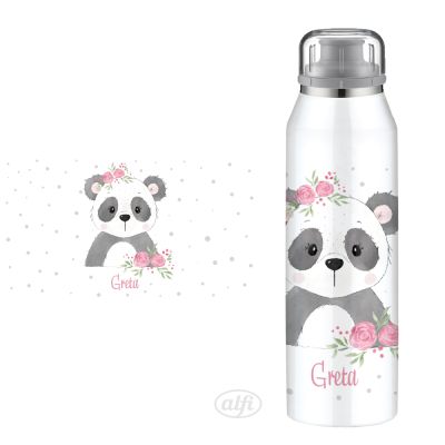 Isolierflasche Pandamädchen von Stickherz