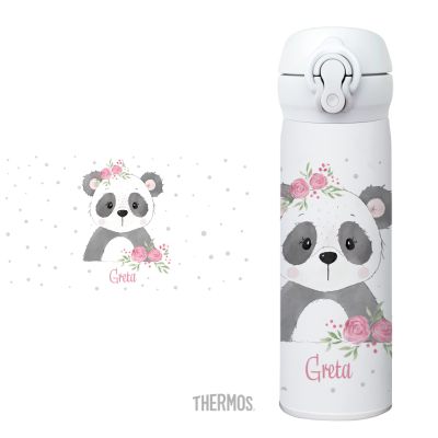 Thermosflasche Pandamädchen von Stickherz