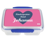 personalisierte Kinder Brotdose mit Namen Kiga rosa