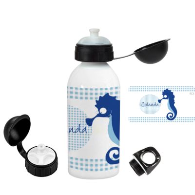 Personalisierte Flasche Seepferdchen