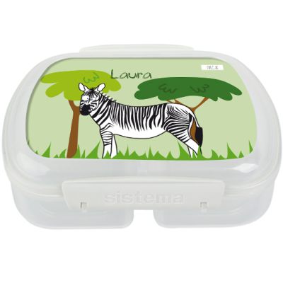 Personalisierte Brotdose Zebra