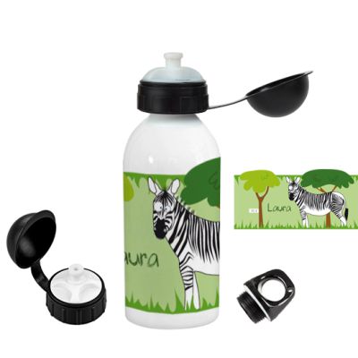 Personalisierte Flasche Zebra