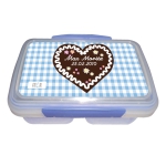 personalisierte Personalisierte Brotdose Herz blau