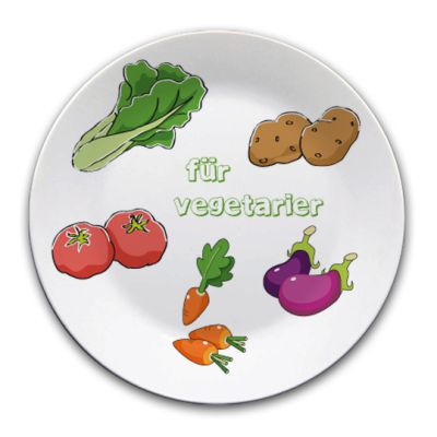 Personalisierter Teller für Vegetarier
